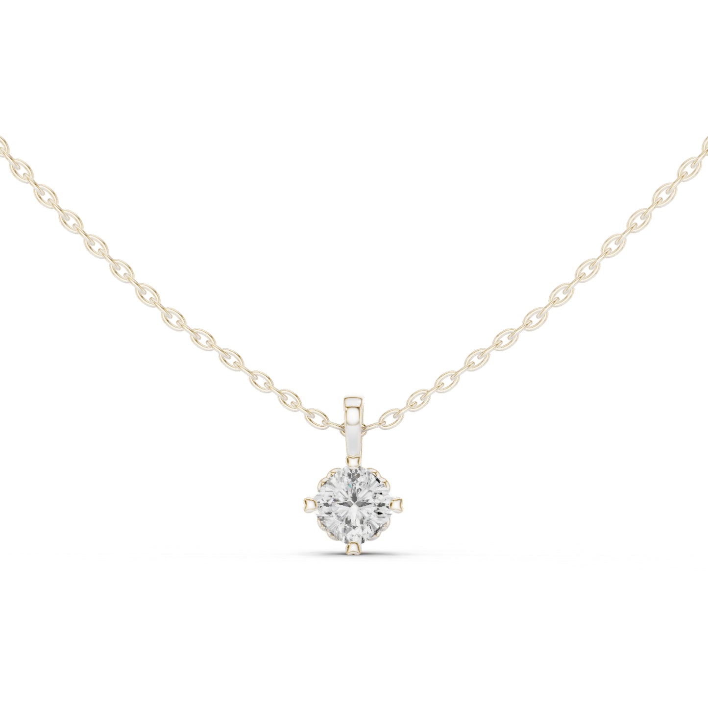14K White Gold Cushion Lab-Grown Diamond Pendant for Women | Bridal Wear | Pure Carat