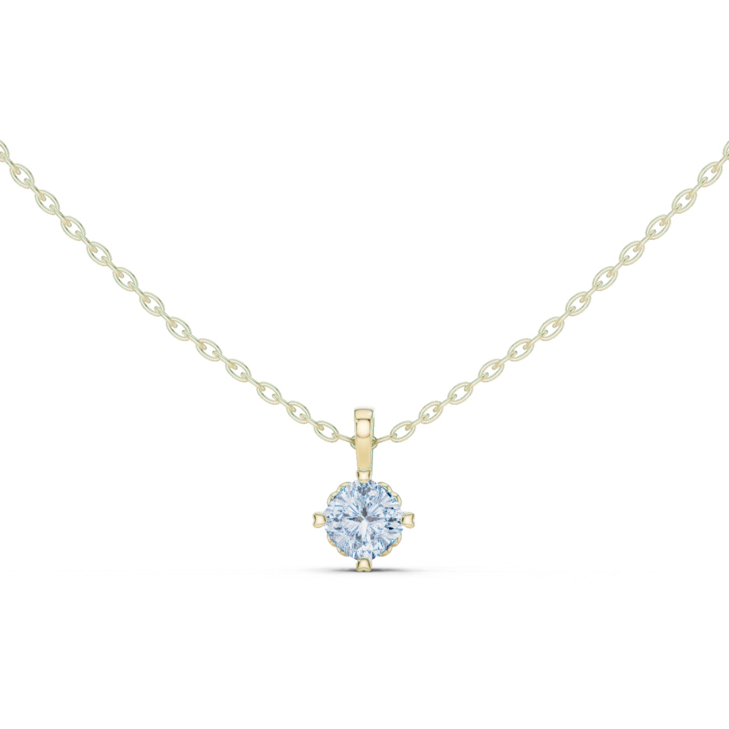 14K White Gold Cushion Lab-Grown Diamond Pendant for Women | Bridal Wear | Pure Carat