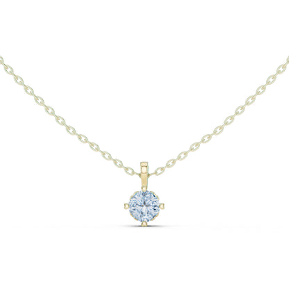 14K White Gold Cushion Lab-Grown Diamond Pendant for Women | Bridal Wear | Pure Carat