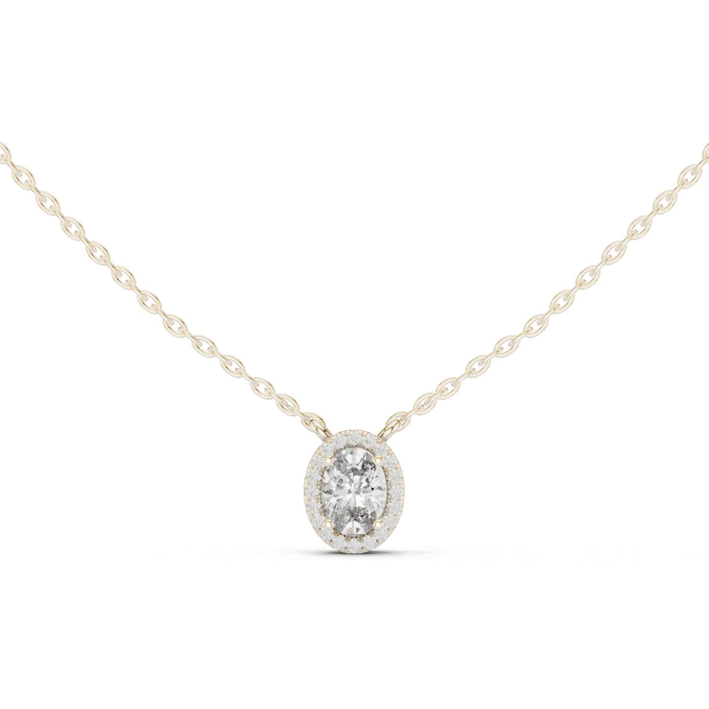 18K Rose Gold Oval & Round Lab-Grown Diamond Pendant for Women | Party Wear | Pure Carat