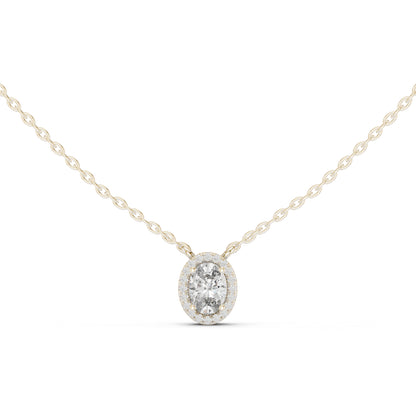 18K Rose Gold Oval & Round Lab-Grown Diamond Pendant for Women | Party Wear | Pure Carat