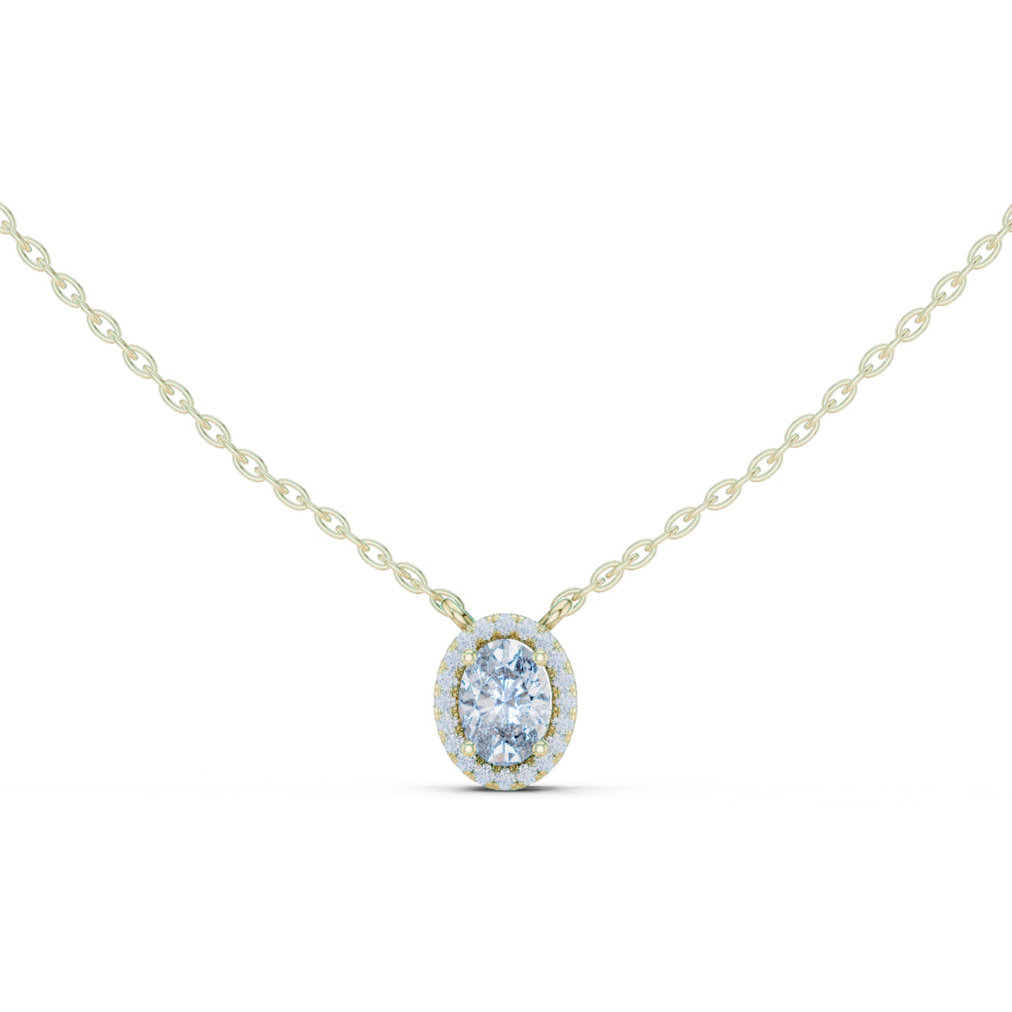 18K Rose Gold Oval & Round Lab-Grown Diamond Pendant for Women | Party Wear | Pure Carat