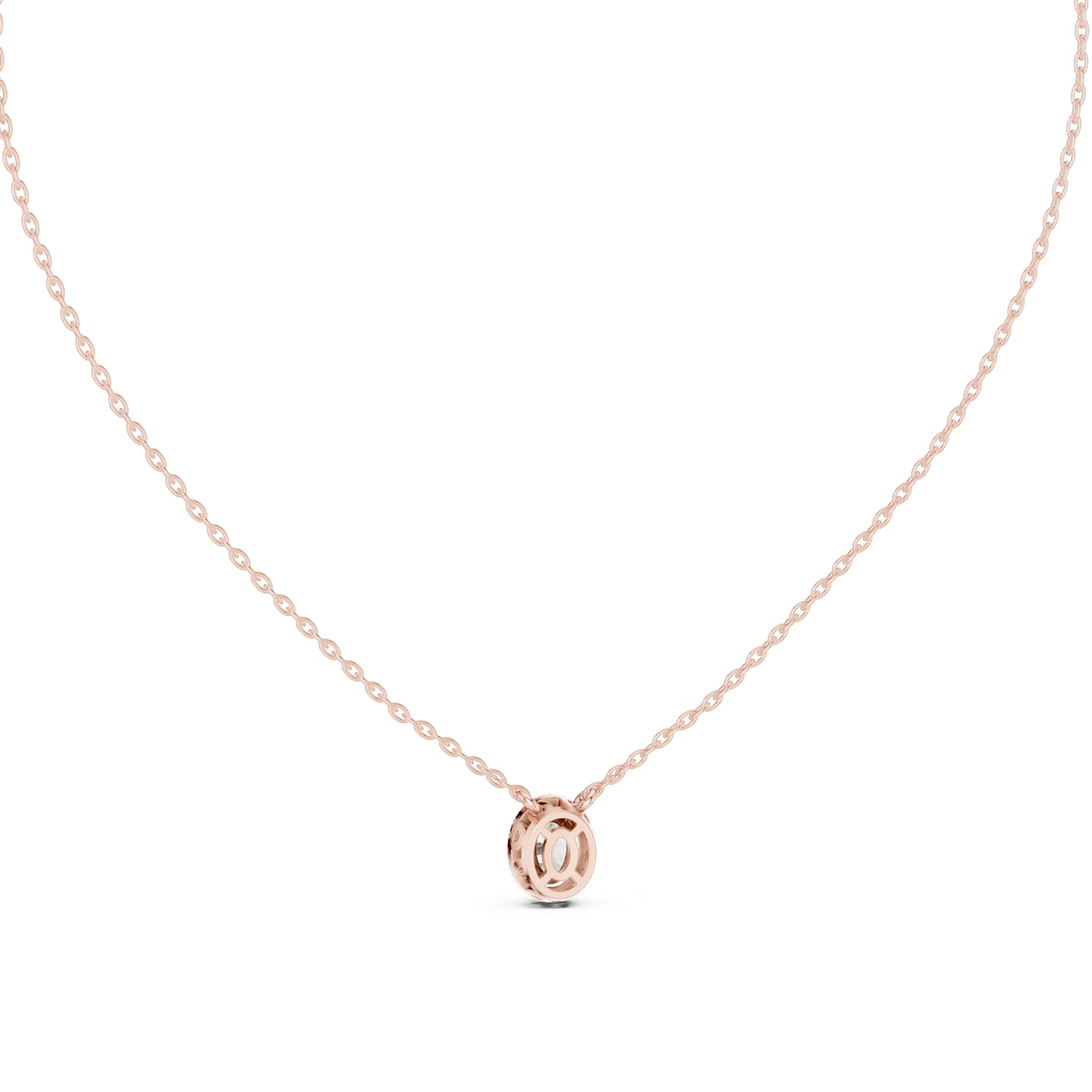 18K Rose Gold Oval & Round Lab-Grown Diamond Pendant for Women | Party Wear | Pure Carat