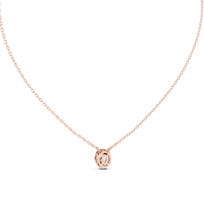 18K Rose Gold Oval & Round Lab-Grown Diamond Pendant for Women | Party Wear | Pure Carat