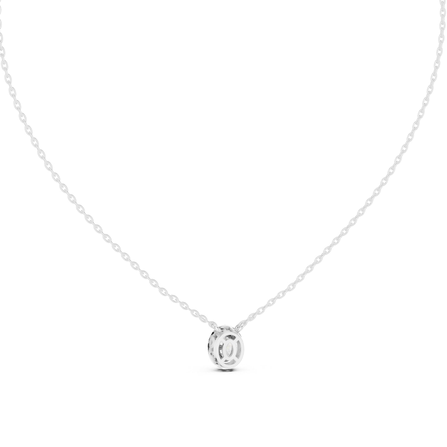 18K Rose Gold Oval & Round Lab-Grown Diamond Pendant for Women | Party Wear | Pure Carat