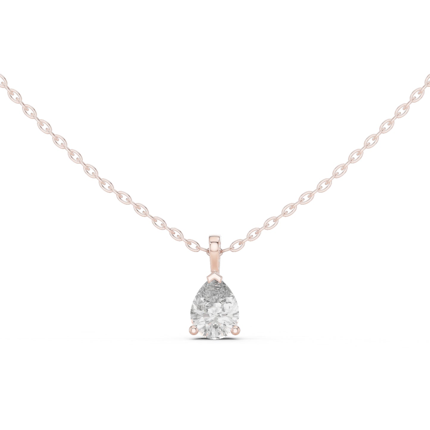 18K White Gold Pear Lab-Grown Diamond Pendant for Women | Engagement | Pure Carat