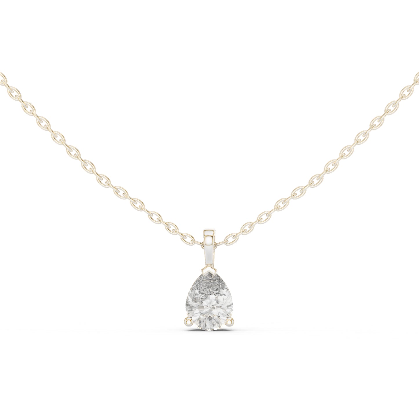 18K White Gold Pear Lab-Grown Diamond Pendant for Women | Engagement | Pure Carat