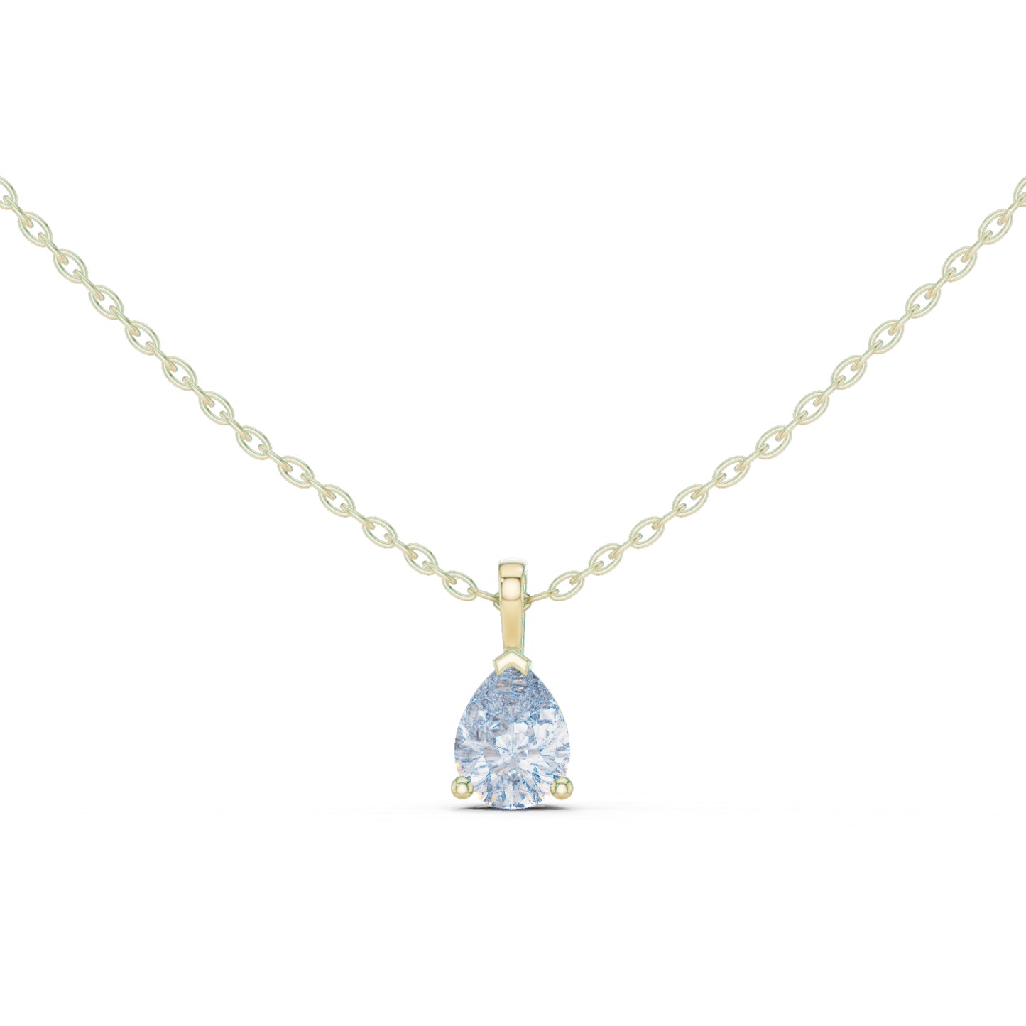 18K White Gold Pear Lab-Grown Diamond Pendant for Women | Engagement | Pure Carat