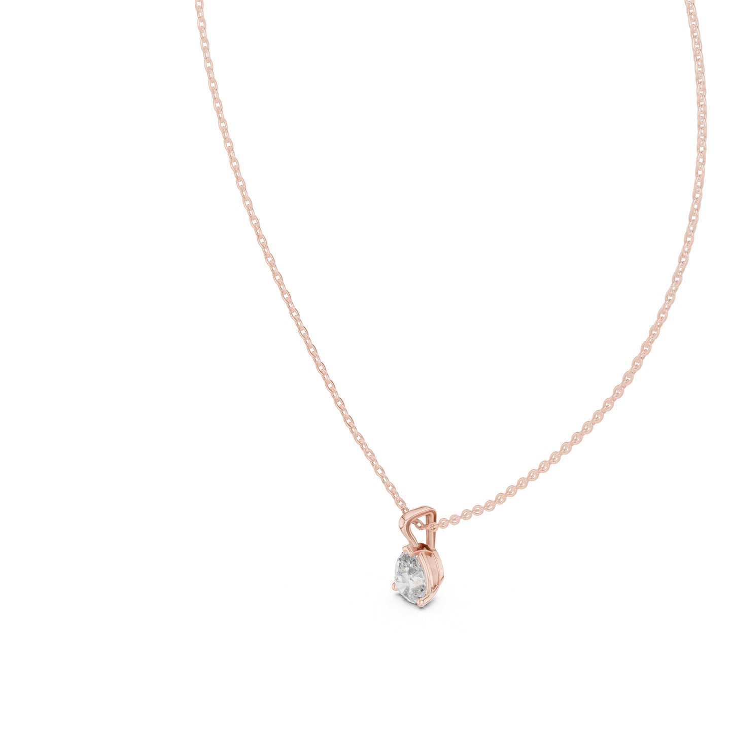 18K White Gold Pear Lab-Grown Diamond Pendant for Women | Engagement | Pure Carat