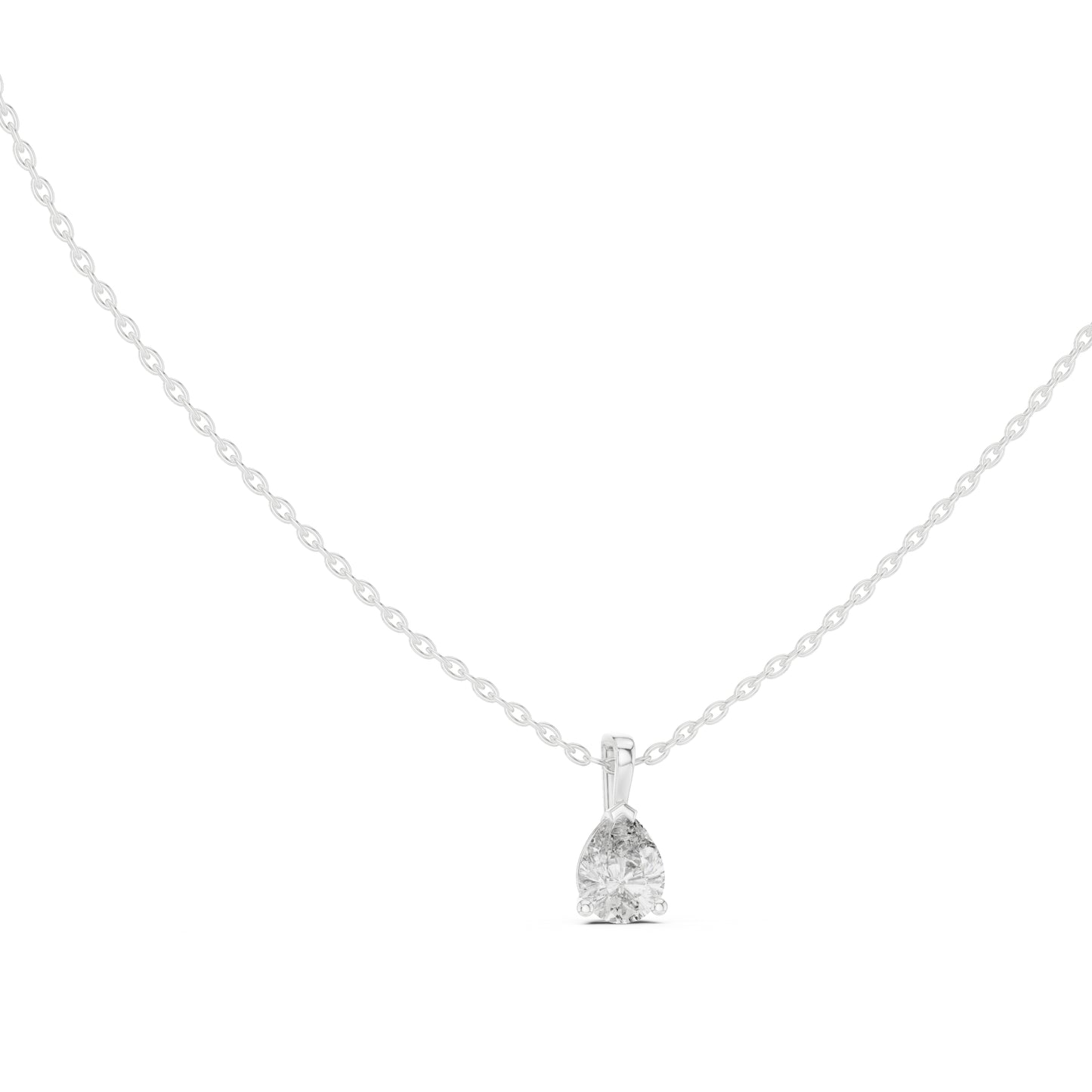 18K White Gold Pear Lab-Grown Diamond Pendant for Women | Engagement | Pure Carat