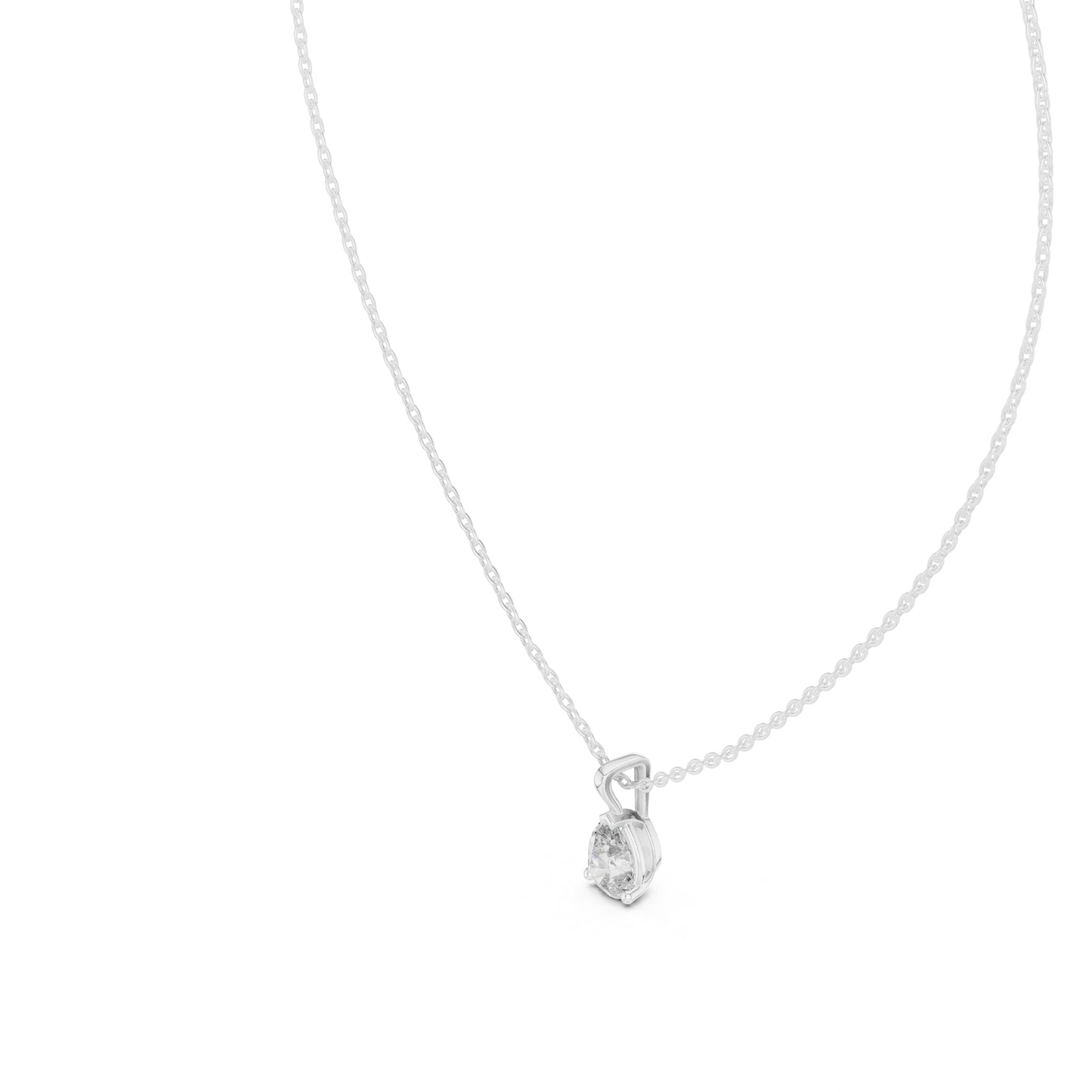 18K White Gold Pear Lab-Grown Diamond Pendant for Women | Engagement | Pure Carat