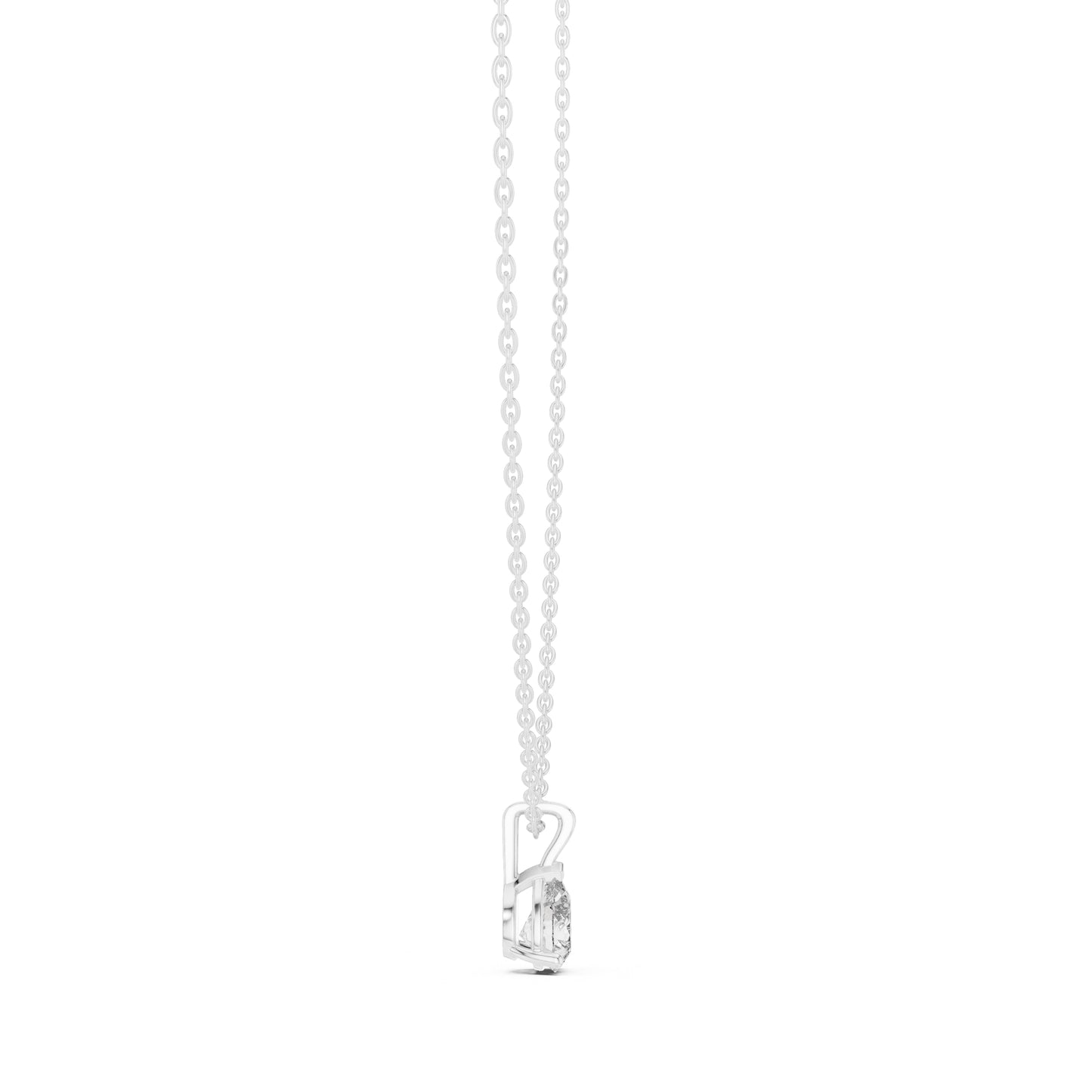 18K White Gold Pear Lab-Grown Diamond Pendant for Women | Engagement | Pure Carat