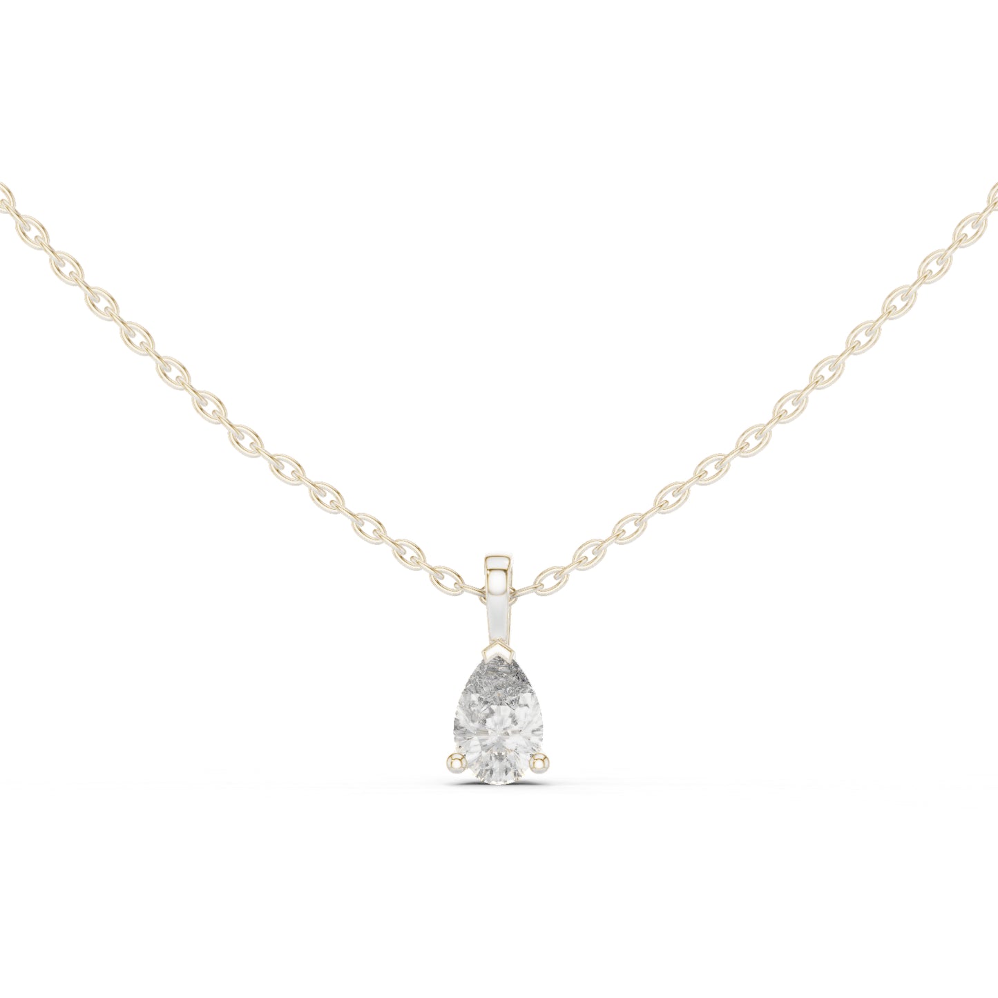 14K Yellow Gold Pear Lab-Grown Diamond Pendant for Women | Wedding Wear | Pure Carat