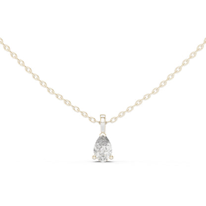 14K Yellow Gold Pear Lab-Grown Diamond Pendant for Women | Wedding Wear | Pure Carat