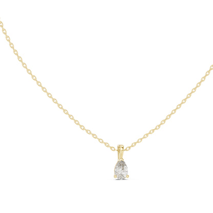 14K Yellow Gold Pear Lab-Grown Diamond Pendant for Women | Wedding Wear | Pure Carat