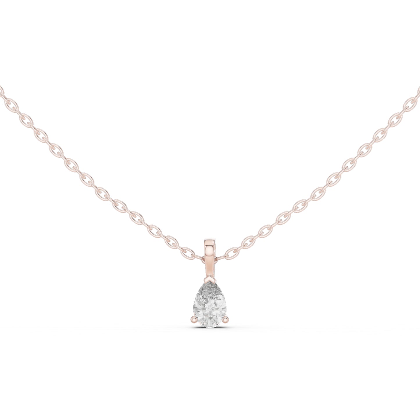 14K Rose Gold Pear Lab-Grown Diamond Pendant for Women | Office Wear | Pure Carat