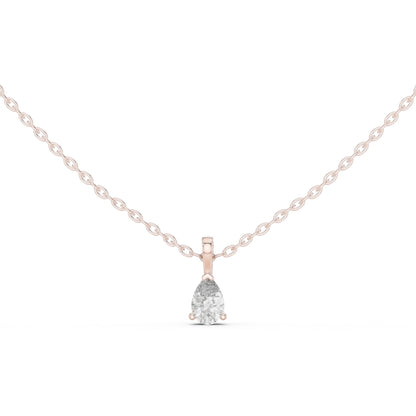 14K Rose Gold Pear Lab-Grown Diamond Pendant for Women | Office Wear | Pure Carat