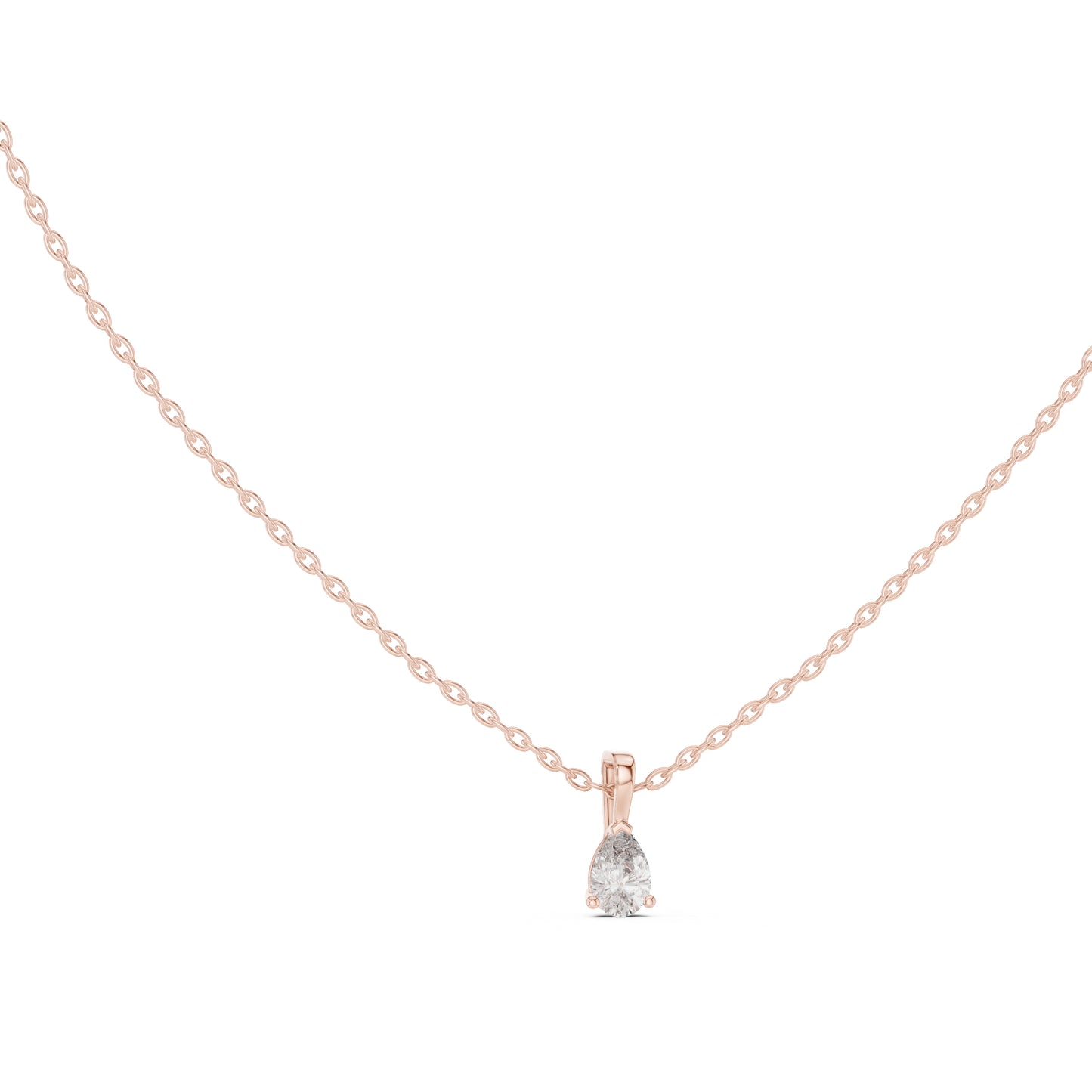 14K Rose Gold Pear Lab-Grown Diamond Pendant for Women | Office Wear | Pure Carat