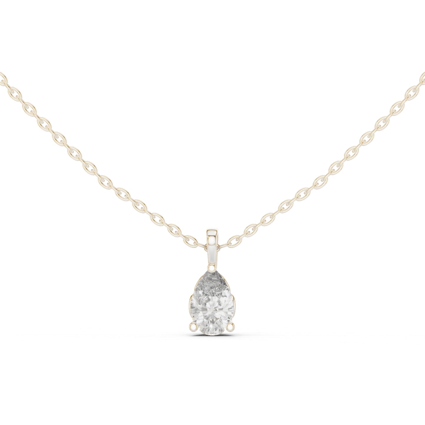 18K White Gold Pear Lab-Grown Diamond Pendant for Women | Anniversary Gift | Pure Carat