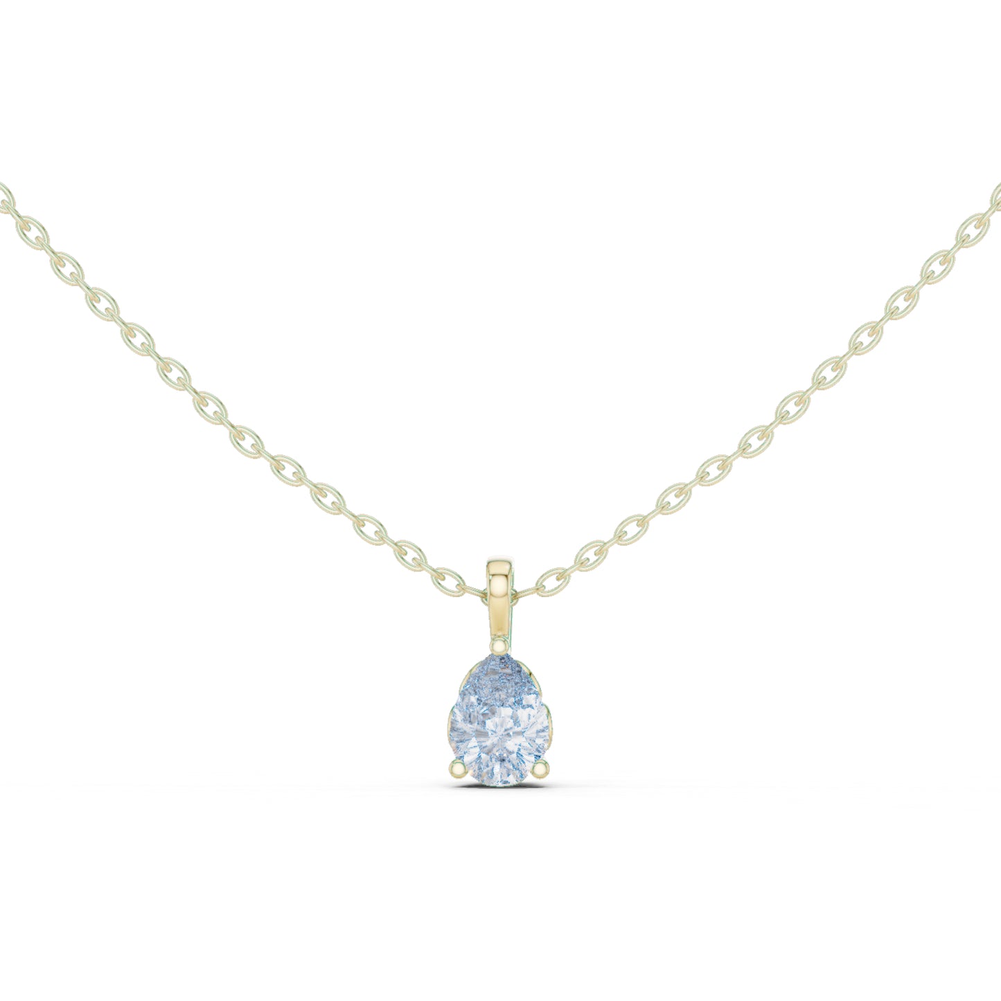 18K Yellow Gold Pear Lab-Grown Diamond Pendant for Women | Everyday Wear | Pure Carat