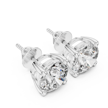 Rose Gold Solitaire Diamond Stud Earrings