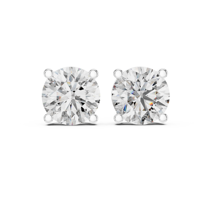 Rose Gold Solitaire Diamond Stud Earrings