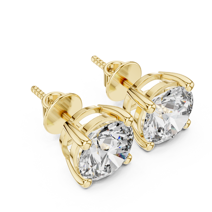 Rose Gold Solitaire Diamond Stud Earrings