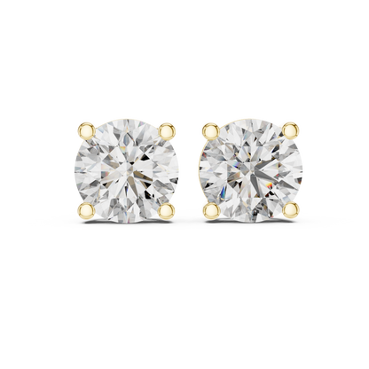 Rose Gold Solitaire Diamond Stud Earrings