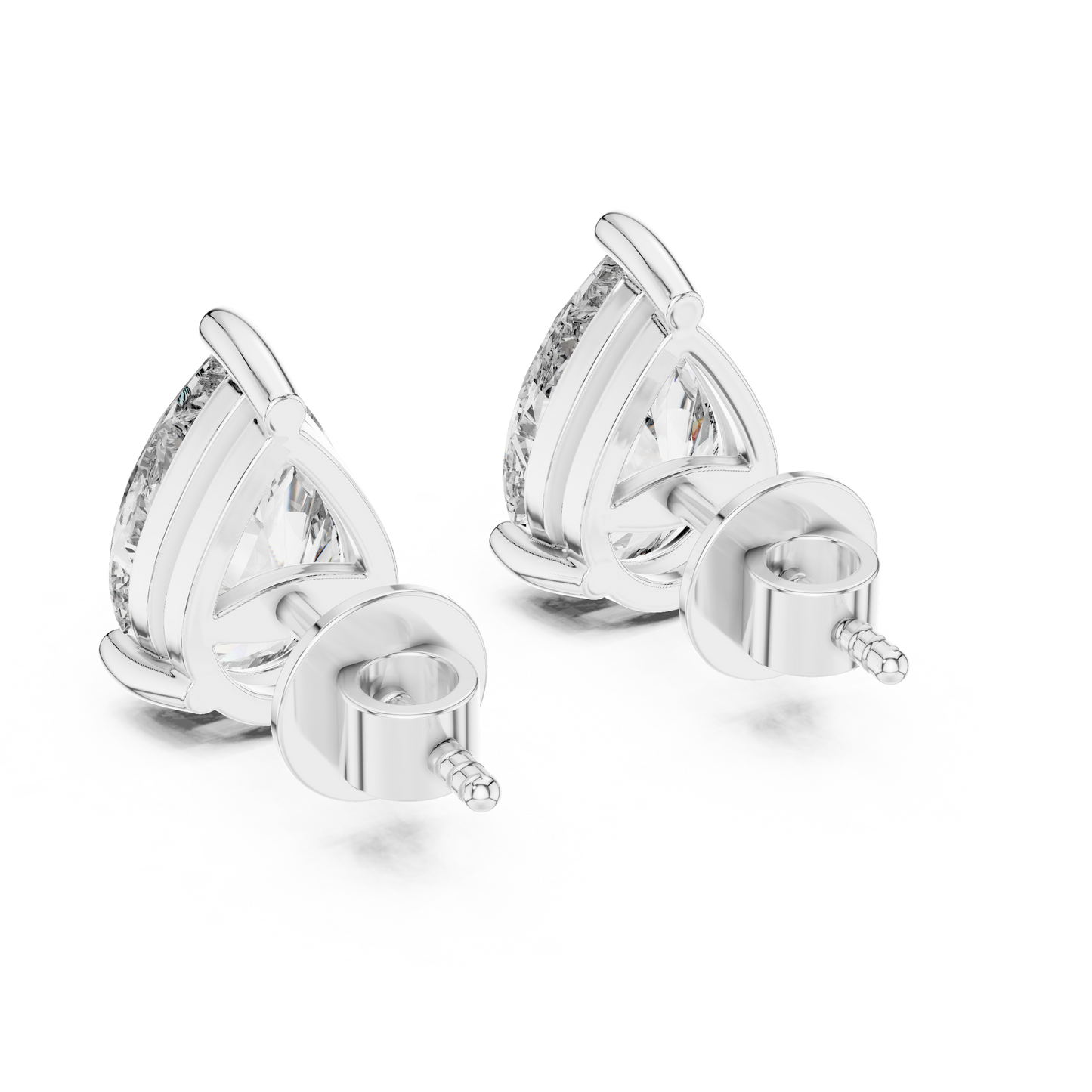 Pear Diamond Stud Earrings | 18K Rose Gold | Minimal Elegant Sparkle – PureCarat