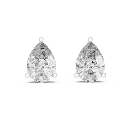 Pear Diamond Stud Earrings | 18K Rose Gold | Minimal Elegant Sparkle – PureCarat