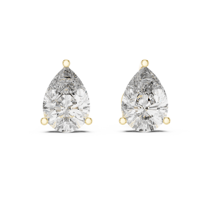 Pear Diamond Stud Earrings | 18K Rose Gold | Minimal Elegant Sparkle – PureCarat