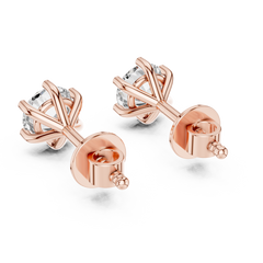 14K rose gold stud earrings