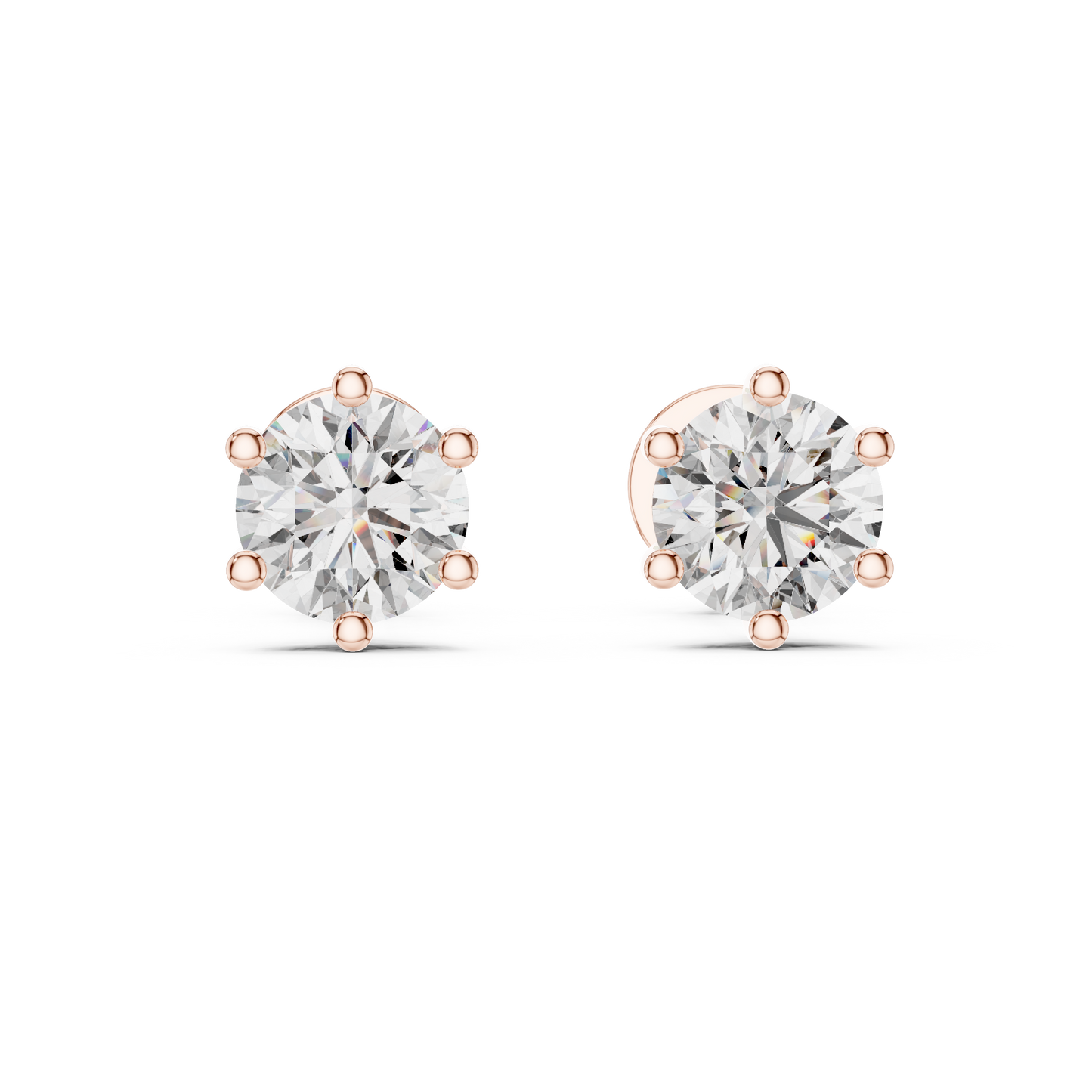 14K rose gold stud earrings