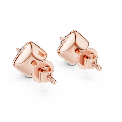Rose Gold Solitaire Diamond Stud Earrings