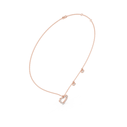 Heart Shape Diamond Pendant Necklace | 18K Rose Gold | Delicate Sparkle Design – PureCarat