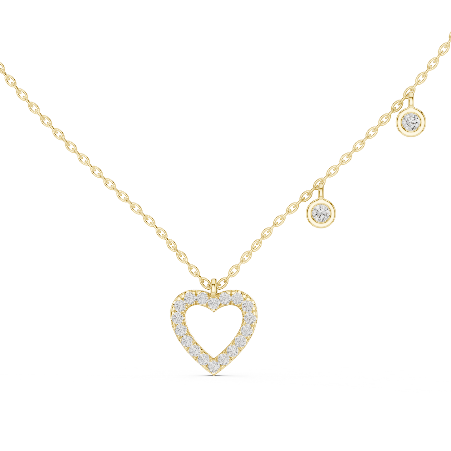 Heart Shape Diamond Pendant Necklace | 18K Rose Gold | Delicate Sparkle Design – PureCarat