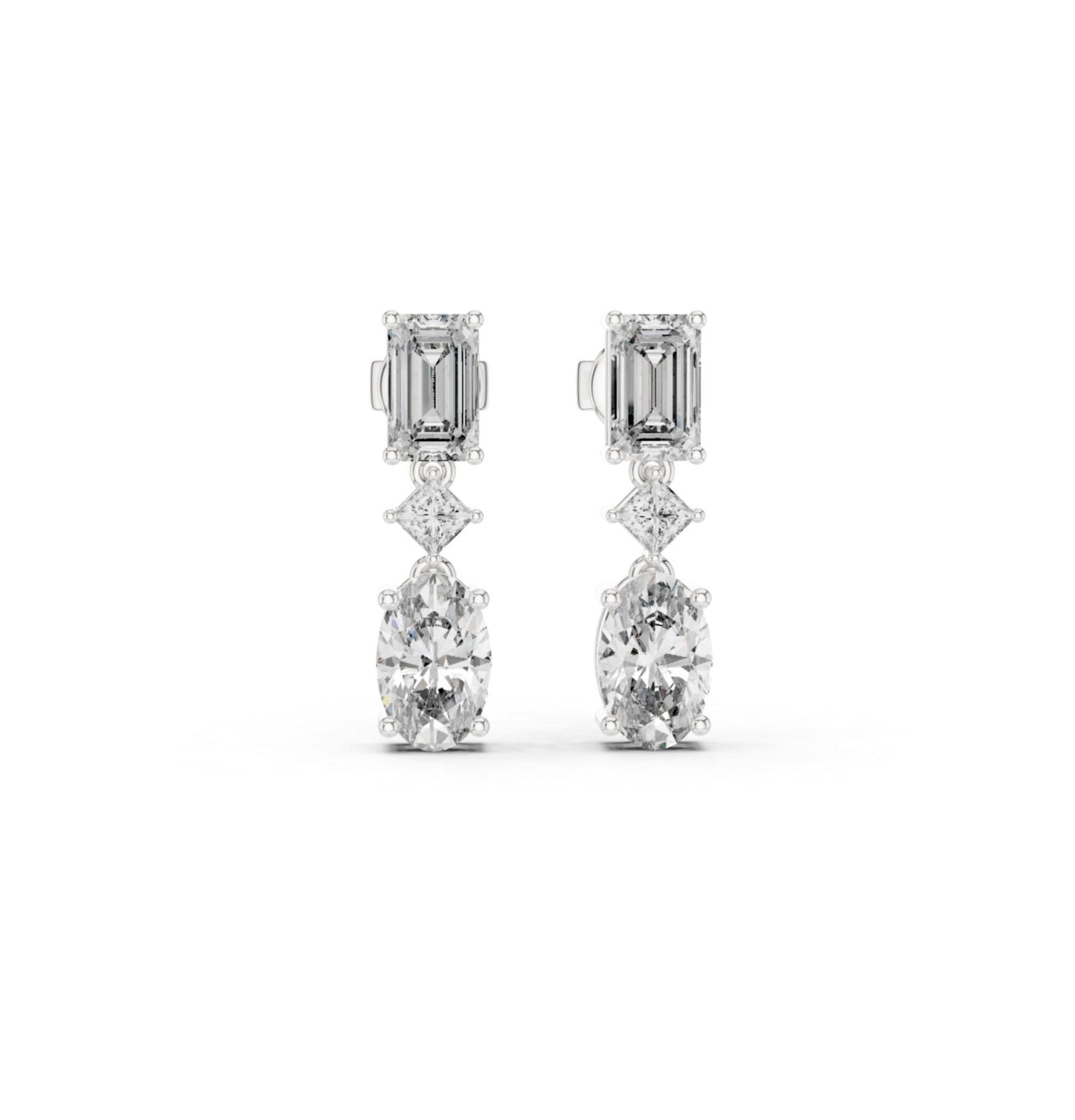 Emerald /Oval /Princess Cut Diamond Rose Gold 14 K Earring For Wommen |pure carat