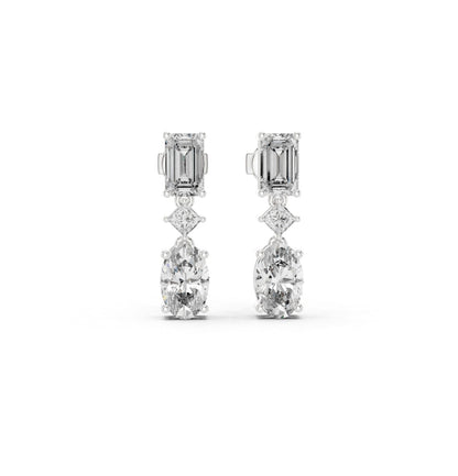 Emerald /Oval /Princess Cut Diamond Rose Gold 14 K Earring For Wommen |pure carat
