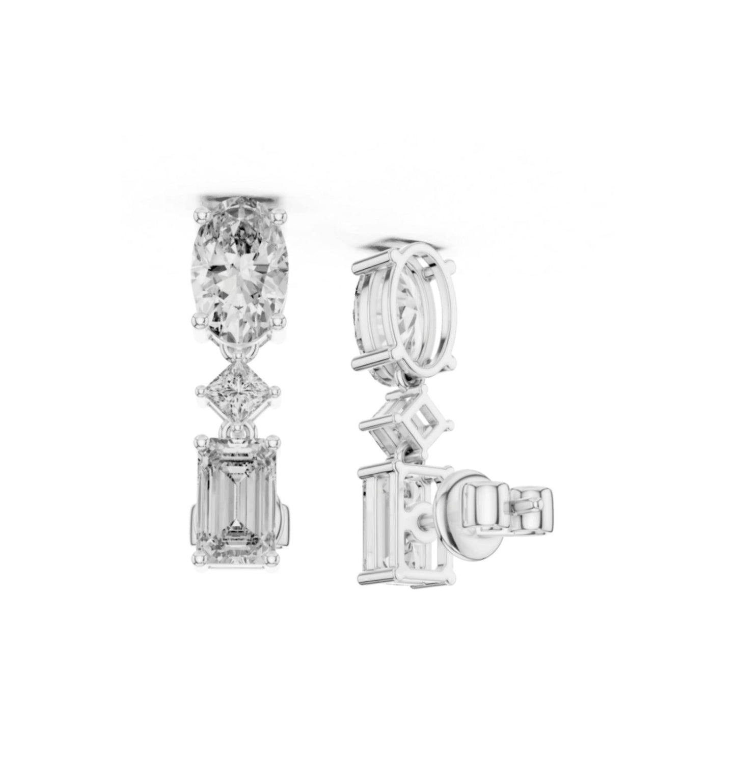 Emerald /Oval /Princess Cut Diamond Rose Gold 14 K Earring For Wommen |pure carat