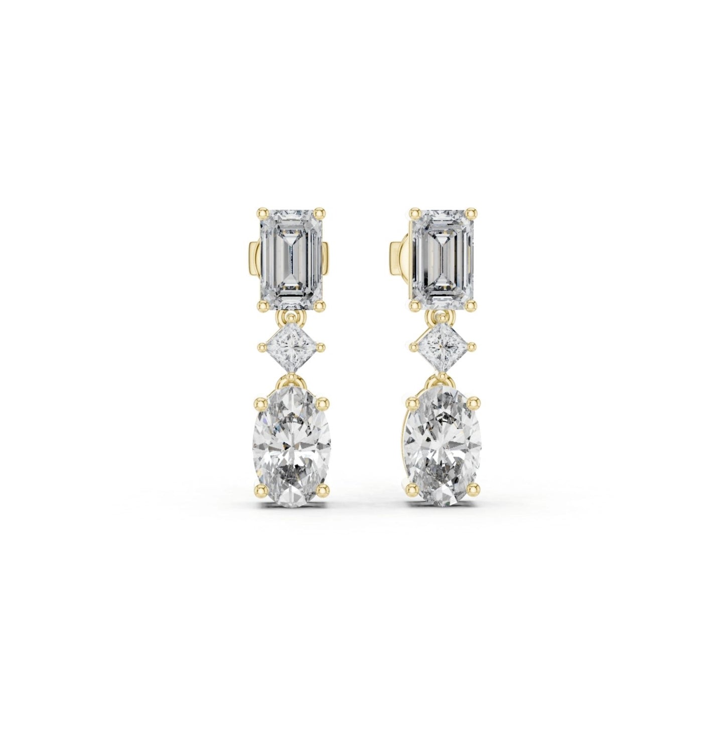 Emerald /Oval /Princess Cut Diamond Rose Gold 14 K Earring For Wommen |pure carat