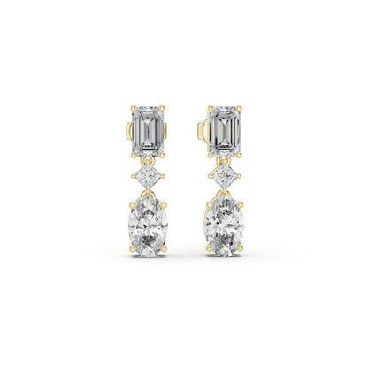 Emerald /Oval /Princess Cut Diamond Rose Gold 14 K Earring For Wommen |pure carat