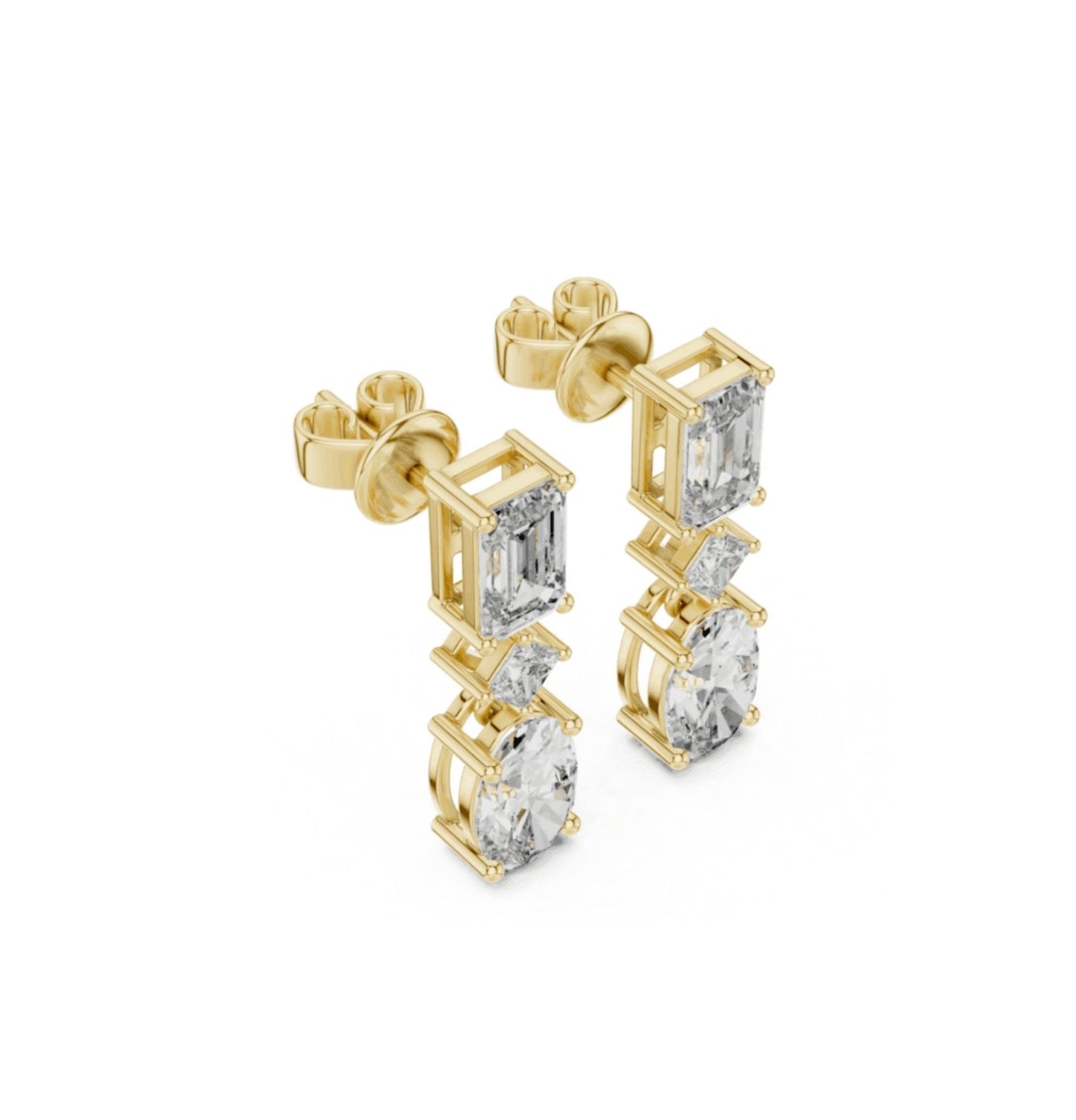 Emerald /Oval /Princess Cut Diamond Rose Gold 14 K Earring For Wommen |pure carat