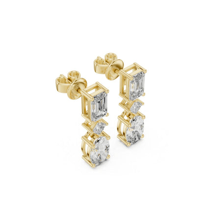 Emerald /Oval /Princess Cut Diamond Rose Gold 14 K Earring For Wommen |pure carat
