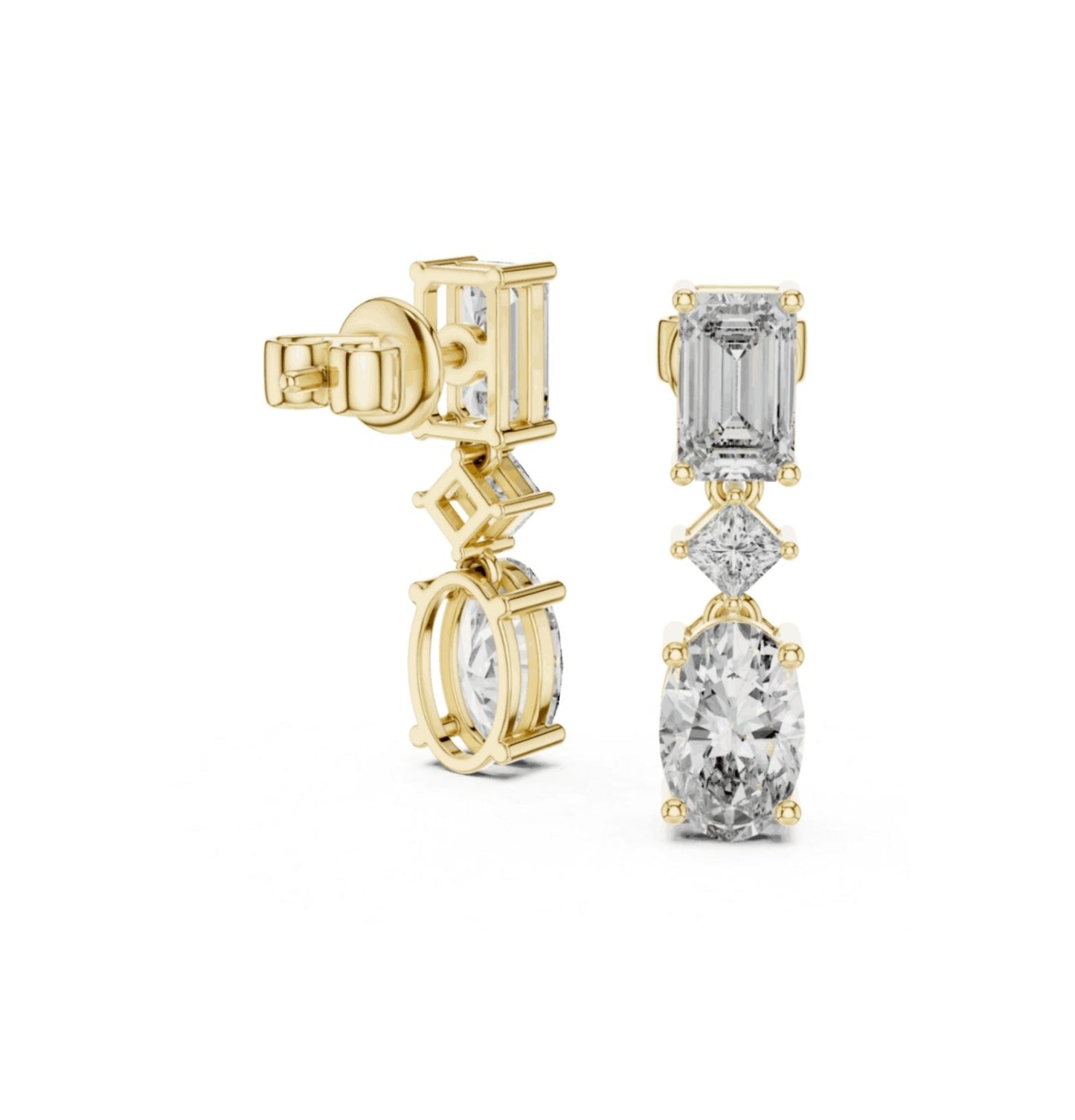 Emerald /Oval /Princess Cut Diamond Rose Gold 14 K Earring For Wommen |pure carat