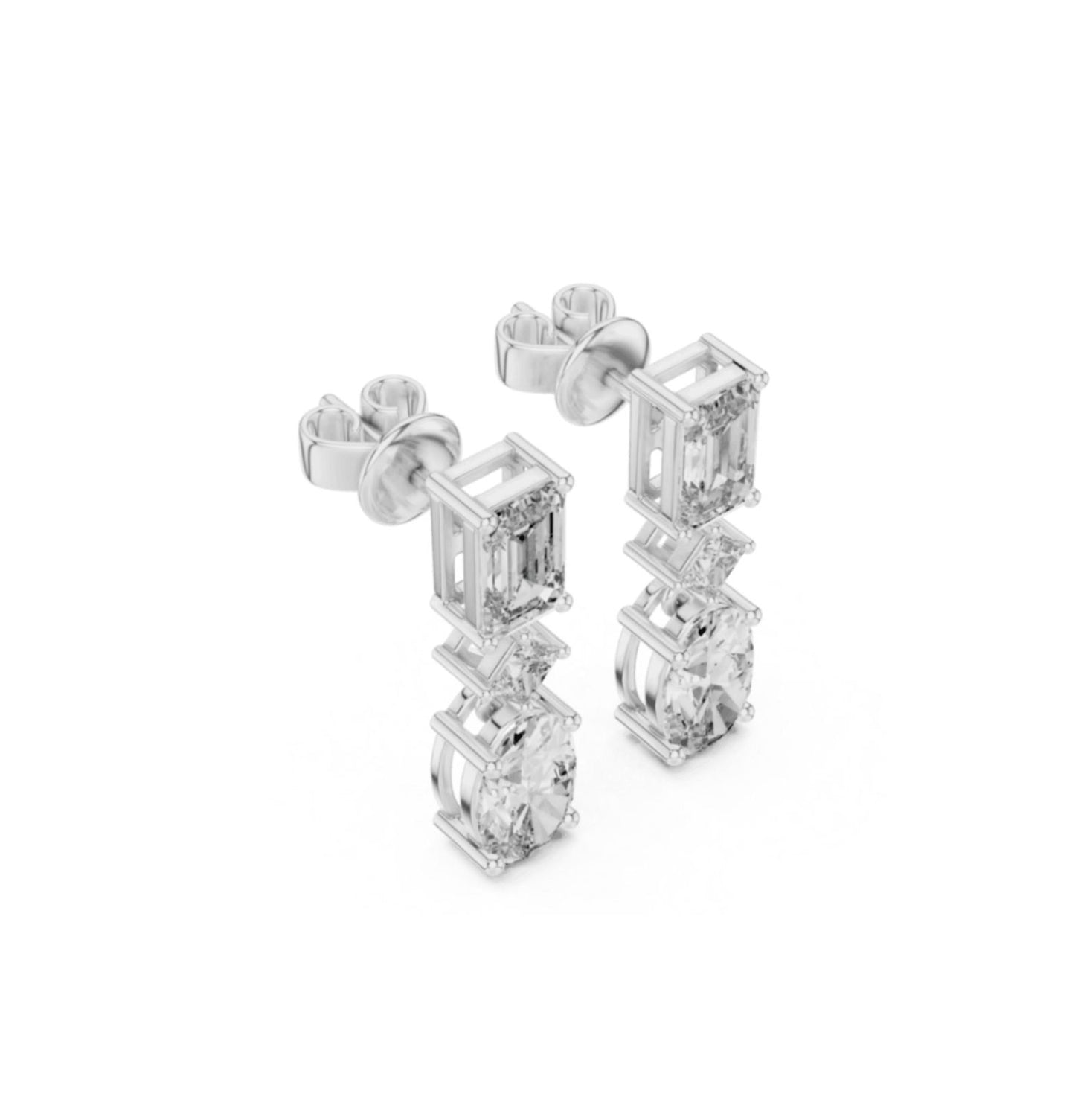 Emerald /Oval /Princess Cut Diamond Rose Gold 14 K Earring For Wommen |pure carat