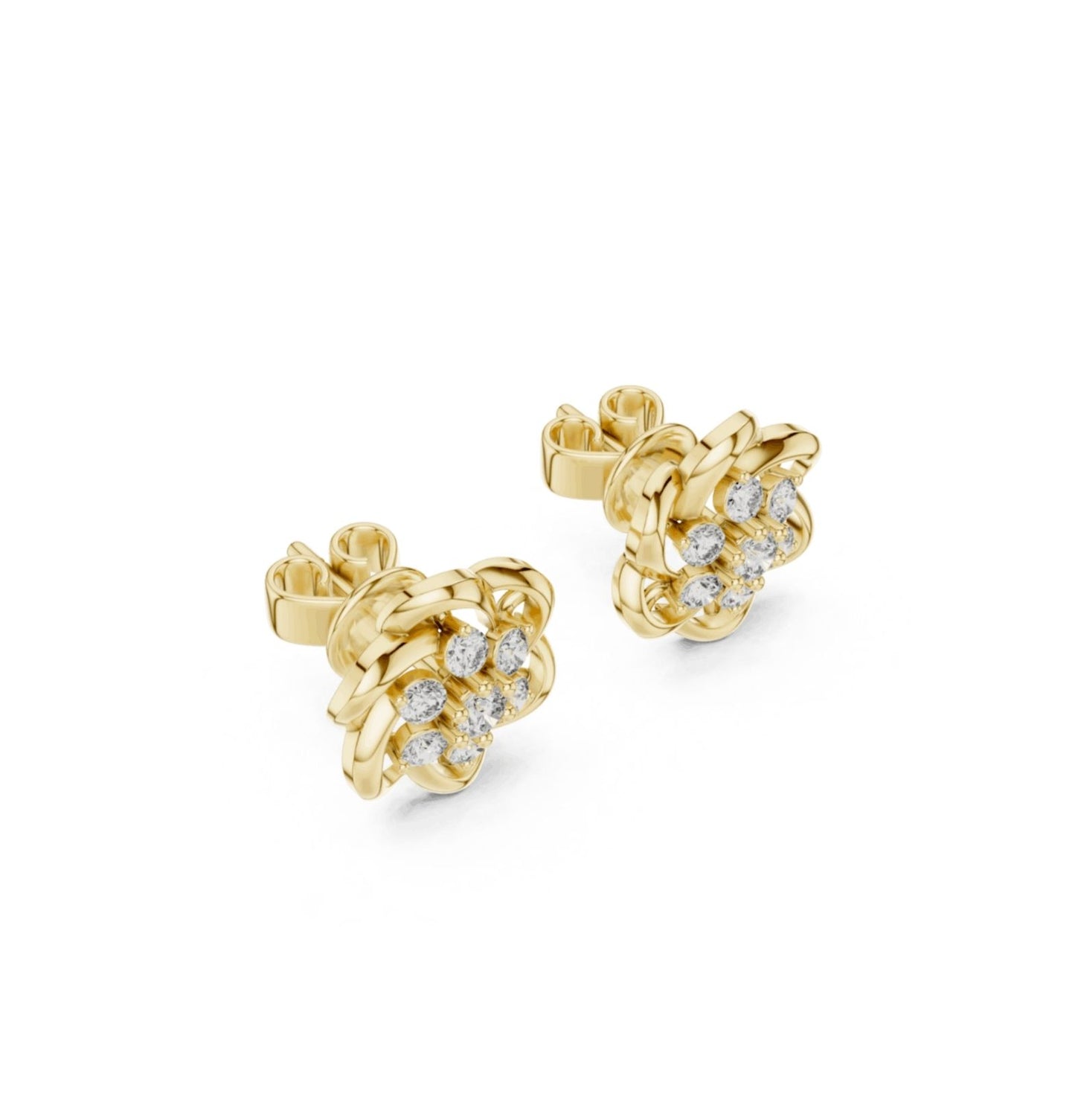 Round Cut Diamond Yellow Gold 14 K Earring For Wommen |pure carat