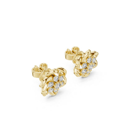 Round Cut Diamond Yellow Gold 14 K Earring For Wommen |pure carat