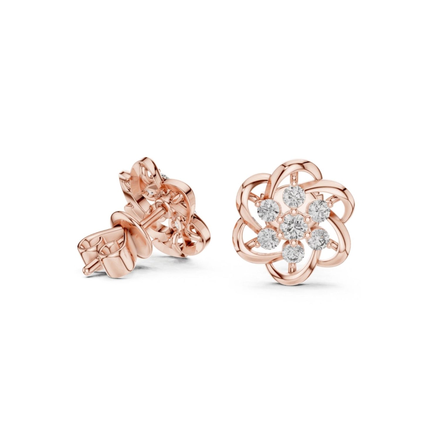Round Cut Diamond Yellow Gold 14 K Earring For Wommen |pure carat