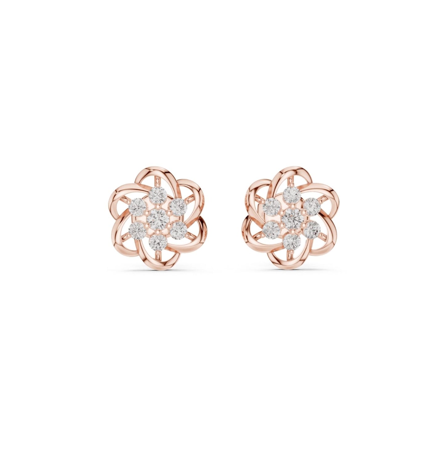 Round Cut Diamond Yellow Gold 14 K Earring For Wommen |pure carat