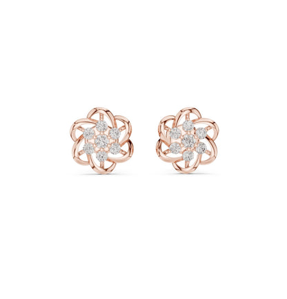 Round Cut Diamond Yellow Gold 14 K Earring For Wommen |pure carat